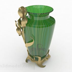 Green Glass Classic Jar 3d-modell