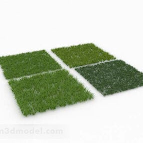 Model 3D bloku zielonej trawy