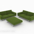 Minimalistyczny zestaw mebli wypoczynkowych z zielonej tkaniny