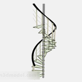 Yeşil Minimalist Döner Merdiven 3d modeli