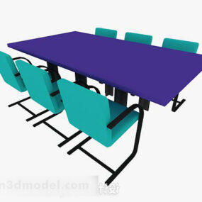 Kantoorvergadertafel Stoelsets 3D-model