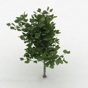녹색 타원형 잎 식물 나무 3d 모델