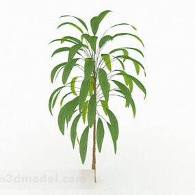绿色椭圆形叶子小树3d模型