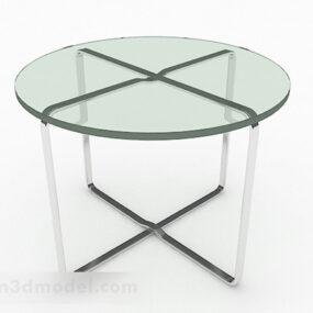 Green Round Dining Table 3d model