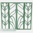 Green Paint Iron Screen Partition