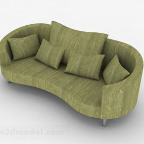Grøn Simple Casual Double Sofa Design 3d-model