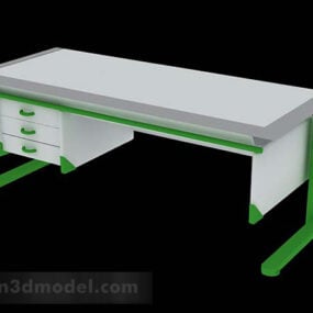 緑のシンプルなデスク3Dモデル