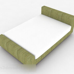 أثاث سرير مفرد بسيط باللون الأخضر ثلاثي الأبعاد