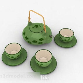Set da tè verde modello 3d