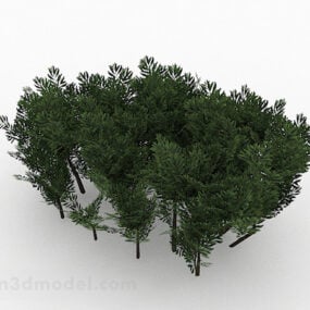 Green Tiny Leaves Bush 3d-model