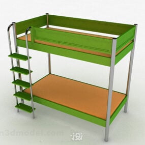 Πράσινη κουκέτα Μονό κρεβάτι 3d μοντέλο