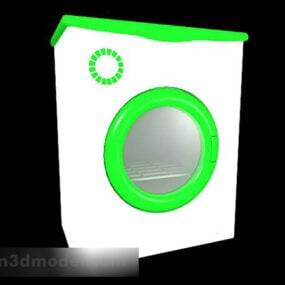Zelený 3D model pračky s předním plněním