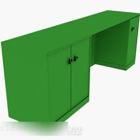 Green Wooden Desk 3d model