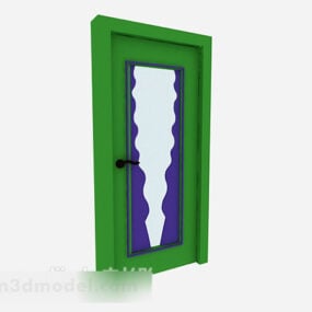 Green Wooden Door Design 3d model
