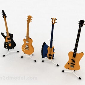 Bộ sưu tập đàn Guitar điện mô hình 3d
