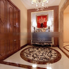 Classic Home Hallway Interior 3d model
