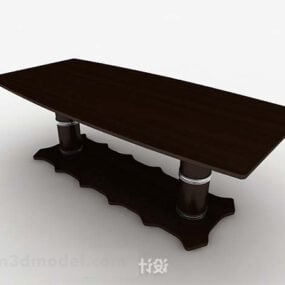 उच्च श्रेणी की लकड़ी की भूरी कॉफी टेबल 3डी मॉडल