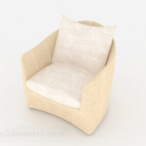 家用米色休闲单人沙发3d模型