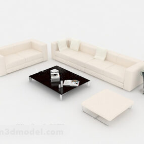 Home Beige Simple Combination Sofa 3d model