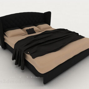 Home Black Double Bed 3d model