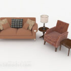 Home Brown Wooden Combination Sofa