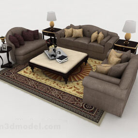 3д модель домашнего темно-серого дивана