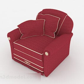 Home Dark Red Single Sofa 3d model
