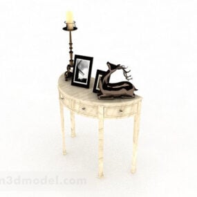 Home Decoration Ware On Antique Table 3d model