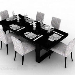 Set di sedie per tavolo da pranzo per la casa Modello 3d