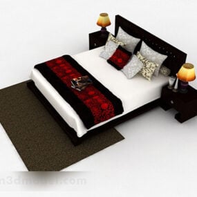 Modelo 2d de cama de casal V3 para casa