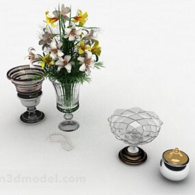Domácí skleněné vázy 3D model