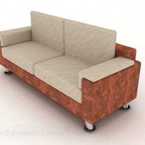 Home Gray Living Room Double Sofa 3d model