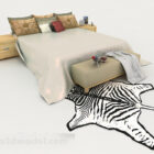 Domácí šedá minimalistická manželská postel