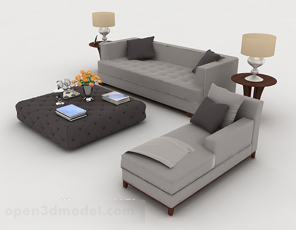 أريكة رمادية بسيطة