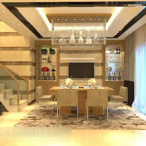 Home Restaurant Chandeliers Interior 3d model