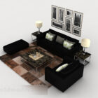 Home Black Combination Sofa Set