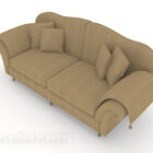 Home Leisure Brown Wooden Double Sofa