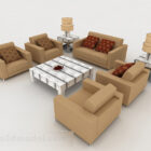 Sofa đơn giản kết hợp màu nâu
