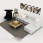 Home leisure white multiseater sofa 3d model