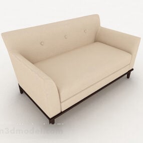 Strona główna Jasnobrązowa podwójna sofa Model 3D