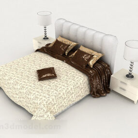 Home Modern Pattern Double Bed 3d model