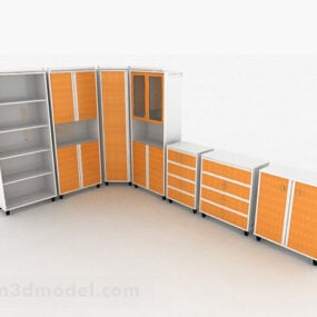 Home Orange Kitchen Cabinet 3d model