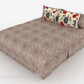 Home Pattern Double Bed Design 3d model