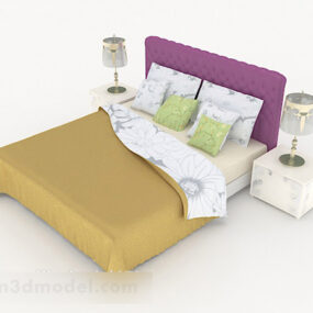 Home Bedroom Double Bed 3d model