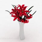 Home Red Lily Decoration Vase