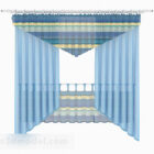 Home Simple Blue Curtain
