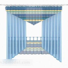 Home Simple Blue Curtain 3d model