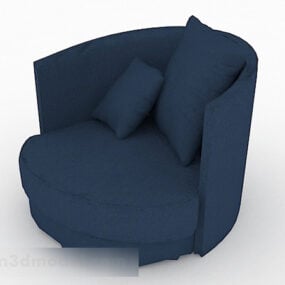 家用蓝色单人扶手椅3d模型