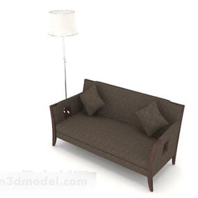 Modelo 3d de sofá de aniversário marrom simples para casa