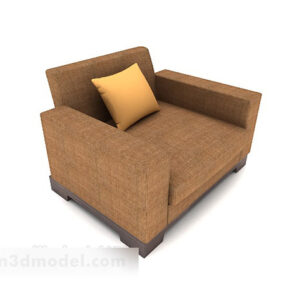 Home Simple Brown Square Single Sofa 3d model